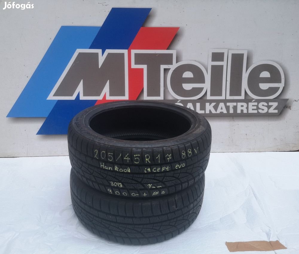 ÁR/2DB! [GYÁRI HASZNÁLT] TÉLI GUMI - 205/ 45 R17 - 88V - HANKOOK - I*